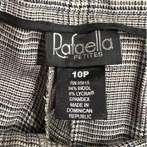 NWT Rafaella Petites Glen Plaid Woolmark Stretch Dress Pants Gray 10P Workwear - Picture 10 of 13